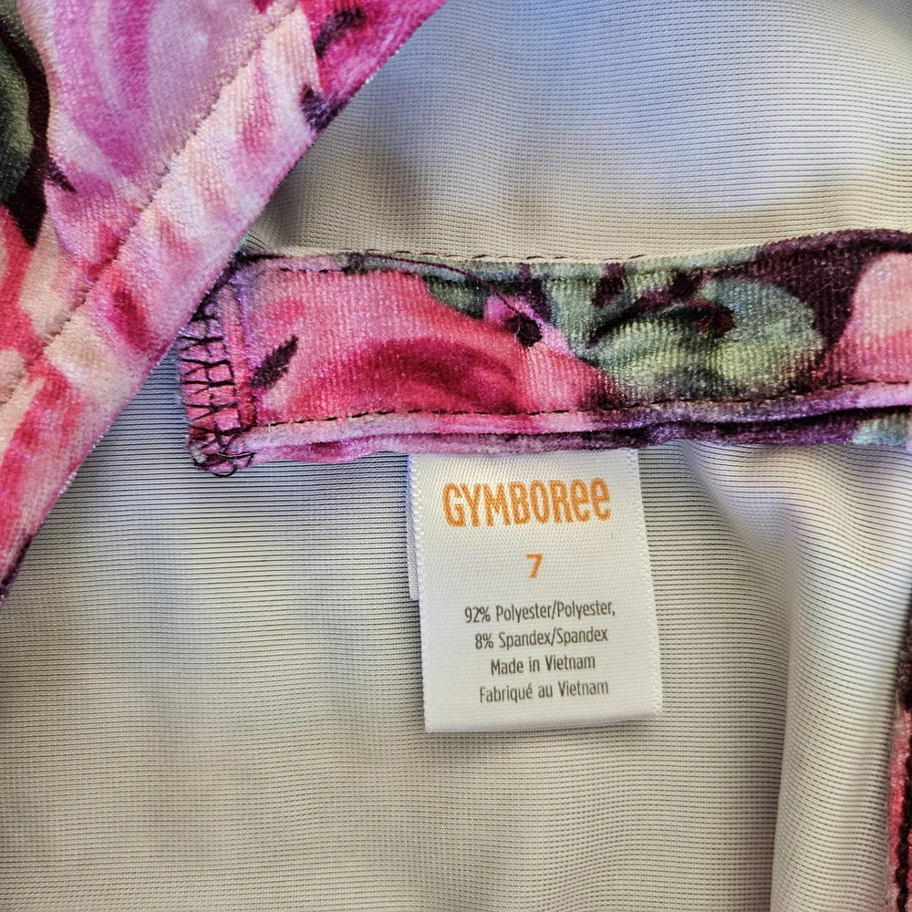 2021 Gymboree Girls Rose Velour Skater Dress Royal Princess Long Sleeve‎ Size 7